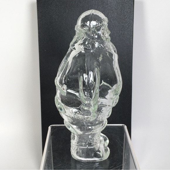 Vintage Shackman Glass Santa Claus Candy Container Clear - Picture 3 of 10